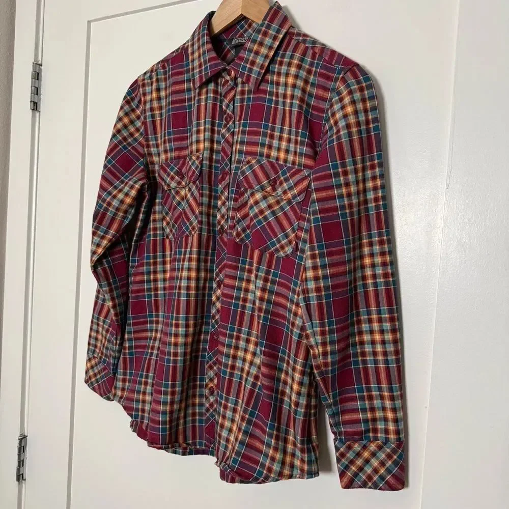 Outdoor Research Flannel Ceres Shirt Womens S Red Plaid Wool Blend Gorpcore
